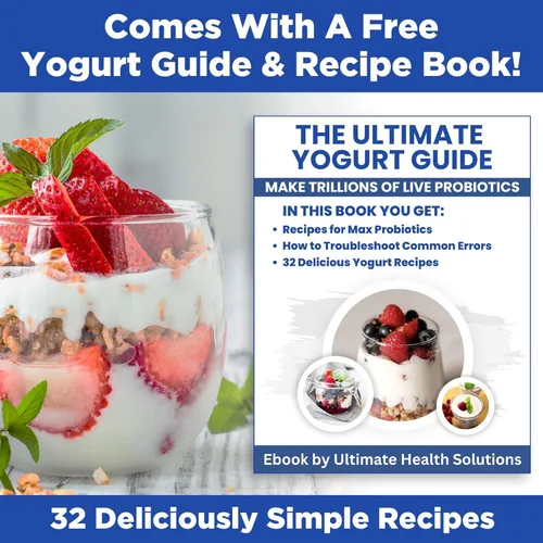 Miniatura 9 de Ultimate Yogurt probiótico con control ajustable de temperatura y tiempo, haz billones de probióticos vivos y obtén una mejor salud intestinal.