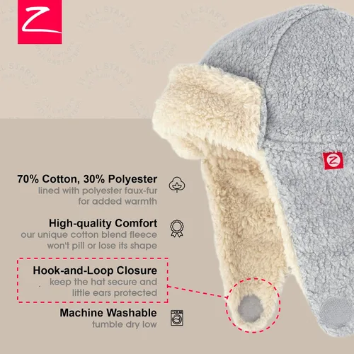 Miniatura 3 de Zutano Cozie - Sombrero unisex de forro polar para niños pequeños y bebés, sombrero de clima frío para niños y niñas