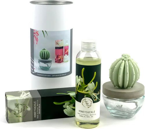 Miniatura 24 de Barril Cactus Cerámica Difusor de Fragancia Combo 6.8 fl oz Hermoso