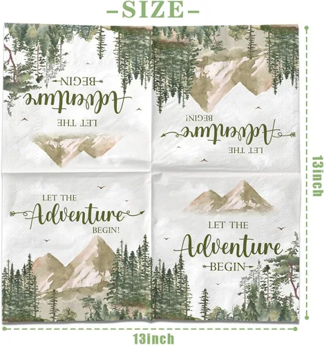 Miniatura 2 de Servilleta con temática de viaje, decoración de mesa con temática de viaje, servilletas de papel desechables para baby shower, exploración, viaje