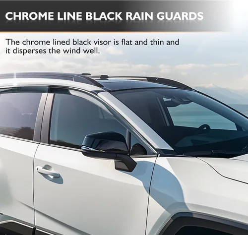 Miniatura 3 de Juego de 6 viseras de ventana para Toyota RAV4 2013 2014 2015 2016 2017 2018 Safe Rain Out-Channel Guard deflector