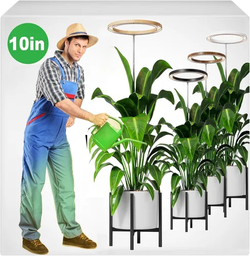 Miniatura 8 de Luces de cultivo de 10 pulgadas para plantas de interior de espectro completo, 160 luces LED grandes para plantas de interior, lámpara de cultivo