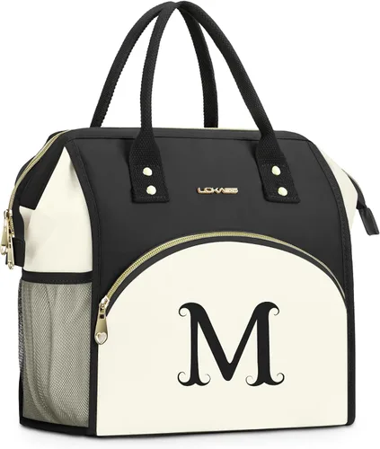 Miniatura 21 de Bolsa de almuerzo personalizada para mujer, elegante, reutilizable, aislada, con iniciales, para amiga, grande, de apertura ancha, resistente al