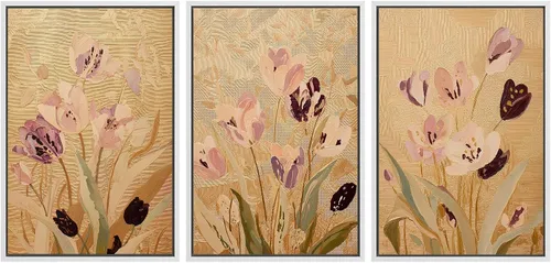 Miniatura 35 de SIGNWIN Lienzo enmarcado para pared, juego de arte de collage de hojas transparentes en blanco y negro, ilustraciones de naturaleza silvestre, arte