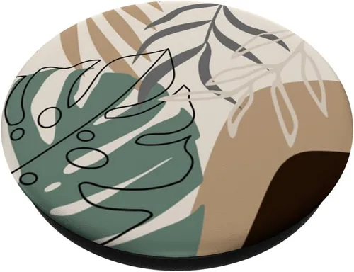 Miniatura 2 de Botánico tropical beige marrón exótico minimalista abstracto PopSockets estándar PopGrip