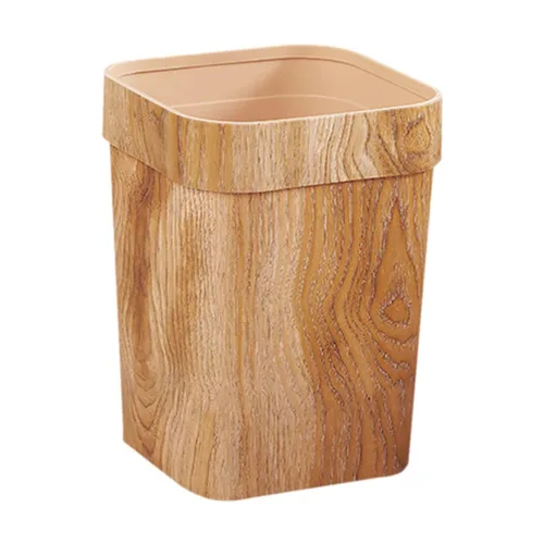 Miniatura 10 de Cabilock Contenedor de basura para adornos, papelera de madera con patrón de mármol, contenedor de basura de plástico, cubo de papel higiénico