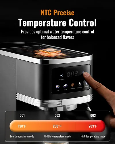 Miniatura 4 de SHARDOR Espresso Machine 20 Bar, Professional Espresso Machine with Milk Frother and Touchscreen, Expresso Coffee Machines with Adjustable
