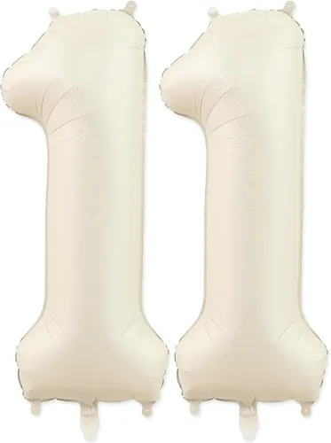 Miniatura 12 de Globos con el número 2, 2 globos, 2 globos de número 40 pulgadas, color blanco arena, grandes globos de aluminio para 2 fiestas de cumpleaños, Arena