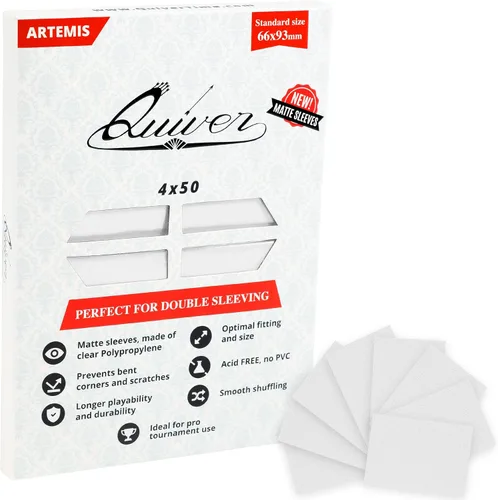Miniatura 12 de Quiver Time 200 fundas de cartas negras estándar Artemis para tarjetas Magic: the Gathering Cards - Fundas protectoras de tarjetas TCG mate