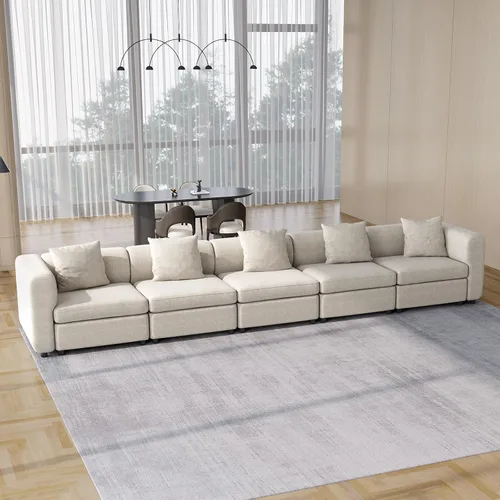 Miniatura 13 de Sofá modular modular de 3 plazas, terciopelo moderno con funda de cojín extraíble y lavable para espacios pequeños, marco de madera maciza, 108.66