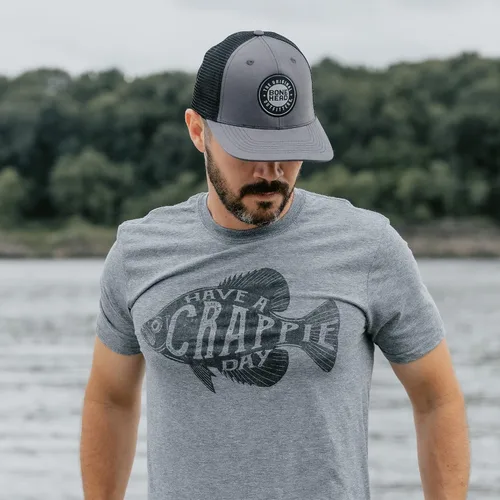 Miniatura 3 de Bone Head Outfitters Have a Crappie Day - Camiseta divertida de algodón y poliéster de alta calidad