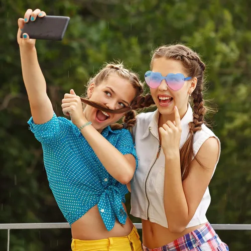 Miniatura 5 de Maxdot - Lentes de sol transparentes sin marco con forma de corazón para fiestas