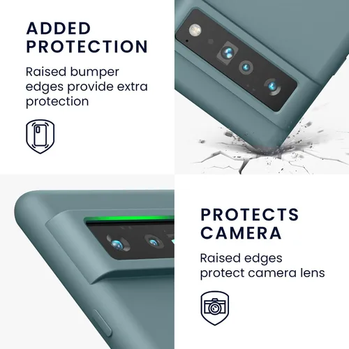 Miniatura 303 de kwmobile Funda Compatible con Google Pixel 6 Pro - Funda de teléfono de silicona TPU con acabado suave - Azul Arrecife