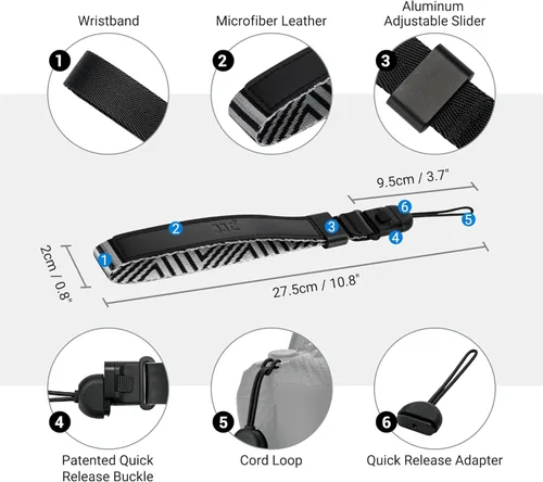 Miniatura 5 de Correa de muñeca para cámara con liberación rápida, correa de mano ajustable para cámara Canon EOS R8 R10 R50 R5 R6 Mark III II V R7 T7i ZS99