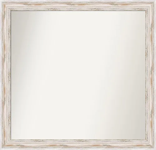 Miniatura 9 de Amanti Art Espejo de baño blanco para sobre el fregadero, 30 x 35 pulgadas, espejo de tocador rectangular estrecho de Eva de oro blanco, marco