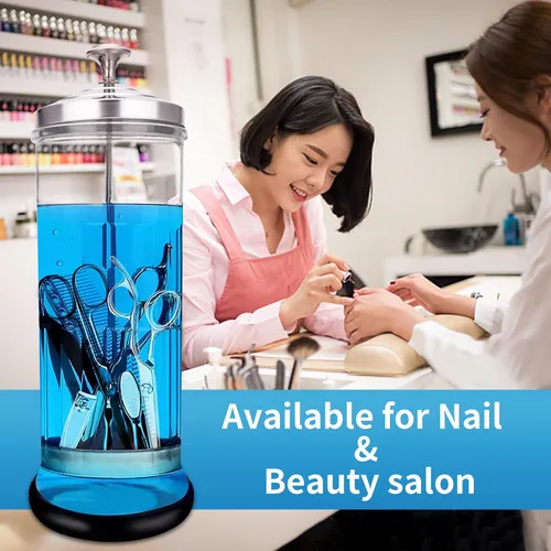 Miniatura 9 de Frasco Esterilizador Desinfectante - Vidrio Duradero para Herramientas de Uñas y Herramientas de Barbería y Peluquería (50 Oz /1500ml)