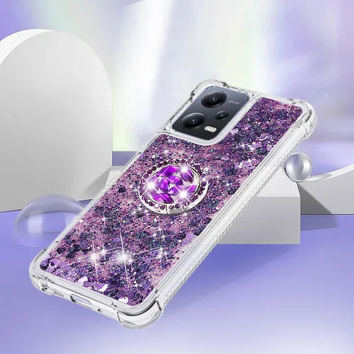 Miniatura 3 de CCSmall Funda brillante transparente brillante con purpurina para Xiaomi Redmi Note 12 5G (no 4G), cubierta de arena movediza líquida fluida