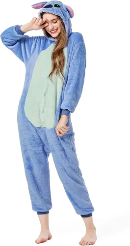 Miniatura 5 de Grilong Disfraz de mameluco de punto de Halloween unisex para adultos, pijamas de punto