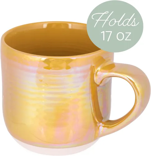 Miniatura 3 de Elanze Designs Taza de café de cerámica con esmalte reactivo brillante de gran tamaño de 17 onzas líquidas para uso diario en la cocina, grado Tono