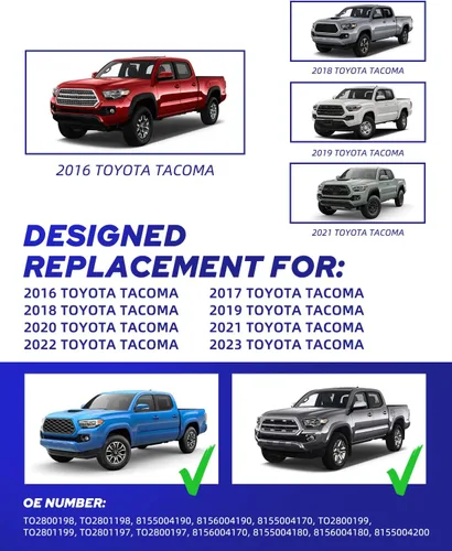 Miniatura 2 de AUTOONE 2023 Ensamblaje de Luz Trasera LED Mejorado para Toyota Tacoma con Carcasa Negra y Lente Ahumada, Reemplazo de Lámpara Trasera para Toyota