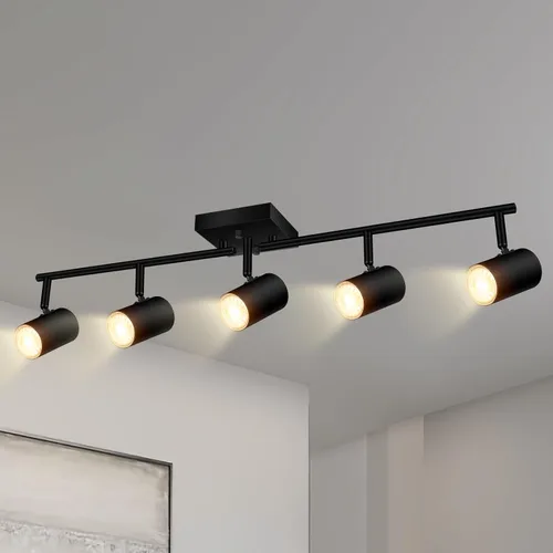 Miniatura 9 de BoostArea Kit de iluminación de pista de 2 luces, iluminación de pista LED con zócalo GU10, cabezales de luz flexiblemente giratorios, modernas