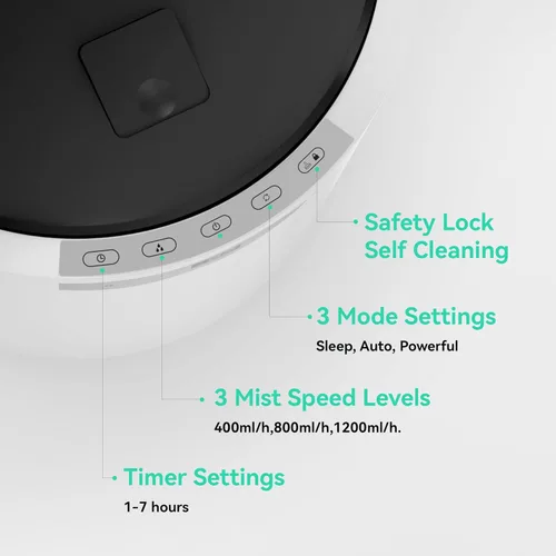 Miniatura 4 de Humidificadores para Habitación Grande, Y&O 10L (2.64Gal) Humidificador de Vapor para Toda la Casa para Plantas, Diseño Sin Filtro, Apagado