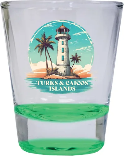 Miniatura 6 de Turks And Caicos Design A Souvenir - Vaso de chupito redondo transparente de 1.5 onzas, paquete de 4 unidades Transparente Paquete de 4