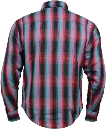Miniatura 6 de Camisa de motociclista Milwaukee Leather para hombre, de franela a cuadros con fibra de aramida y armadura, Mediana MPM1654