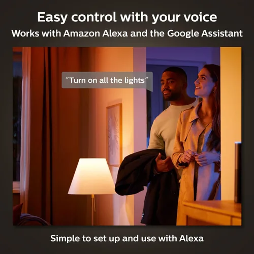 Miniatura 3 de Philips Hue Bombilla LED inteligente A19 de 60 W, luz blanca y Color Ambiance que cambia de color, 1 paquete, 800 lúmenes, E26, interior, control