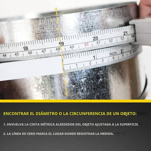 Miniatura 3 de Perfect Pi - Cinta métrica de diámetro y circunferencia – Cinta métrica imperial y métrica de 1/2 pulgadas por 12 pies / 3.5 m – Uso para medir