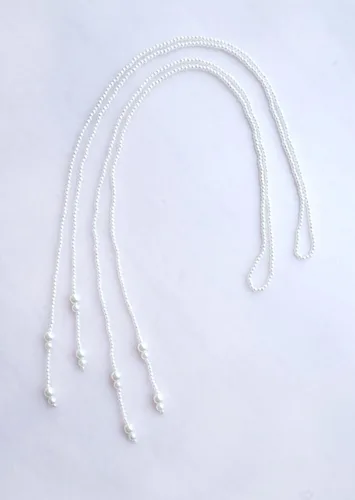 Miniatura 5 de Diadema trenzada de perlas de imitación y estilo bohemio, pinzas para trenzar el cabello, extensiones de cabello largo, cadena de cabello