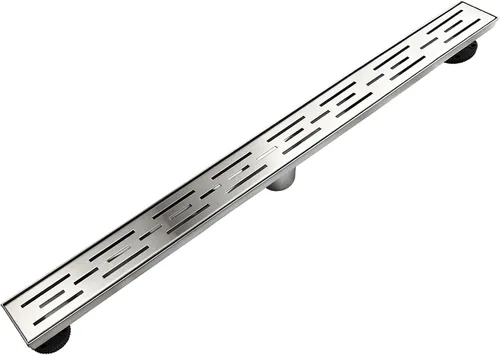 Miniatura 9 de Neodrain - Drenaje lineal rectangular de 32 pulgadas con rejilla de patrón de ladrillo, desagüe de piso de baño de acero inoxidable cepillado 304
