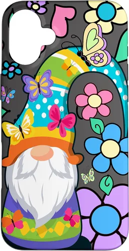 Miniatura 23 de Floral Daisy Flower Pattern with Butterflies Funny Gnome Case for iPhone 17