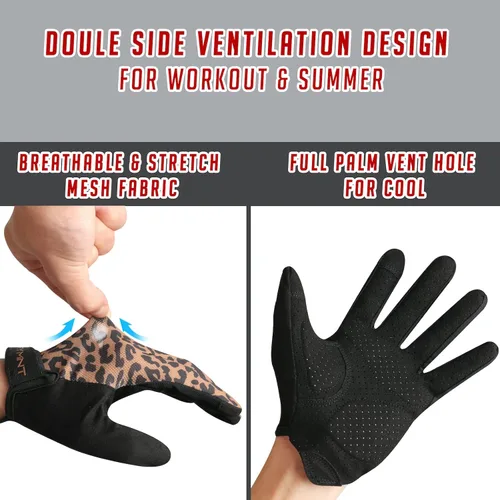 Miniatura 6 de Guantes de entrenamiento ventilados para mujeres y hombres con dedo completo. Guantes de levantamiento de pesas con ventilación completa de la palma