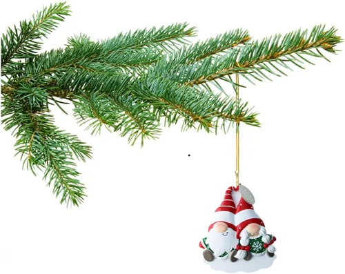 Miniatura 2 de Adornos de Navidad para parejas, adorno de gnomo para pareja nueva 2026, gran adorno de aniversario, compromiso y más, se puede personalizar