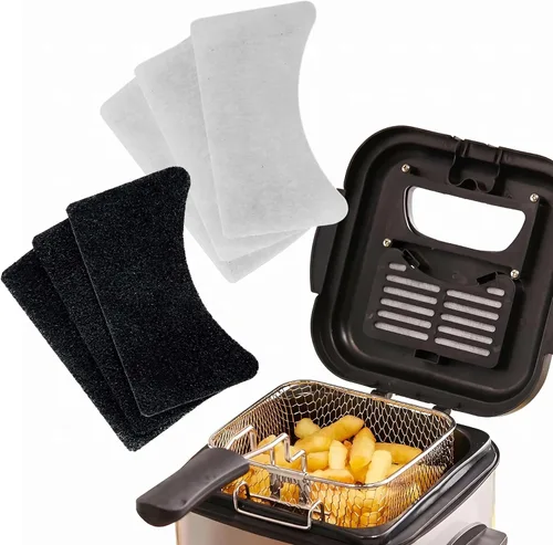 Miniatura 6 de OVENTE Juego de filtros de repuesto de vapor de carbón y aceite compatible con freidora eléctrica de 1.5L FDM1501BR, paquete de 3 filtros reductores