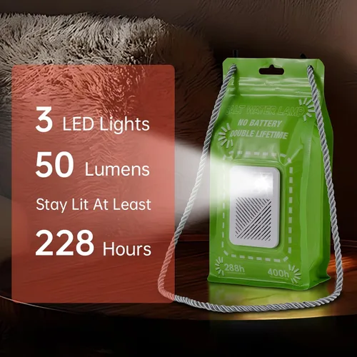 Miniatura 3 de Lámpara de emergencia con luz de sal de agua, linterna LED alimentada por sal, 50 lúmenes LED linterna de camping para cortes de energía Pesca