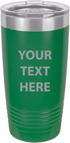 Taza de café personalizable con texto personalizable y grabado láser de 20 onzas Verde