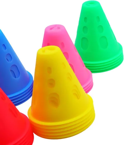 Miniatura 5 de FZBNSRKO 20 piezas de colores mixtos Mini Conos de entrenamiento deportivo para niños adultos de plástico a prueba de viento para tráfico de tráfico