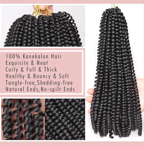 Miniatura 5 de Xtrend - Cabello trenzado de ganchillo con rizos de resorte, color rubio miel, 8 pulgadas, para rizos de mariposa desgastados, extensiones de 27#