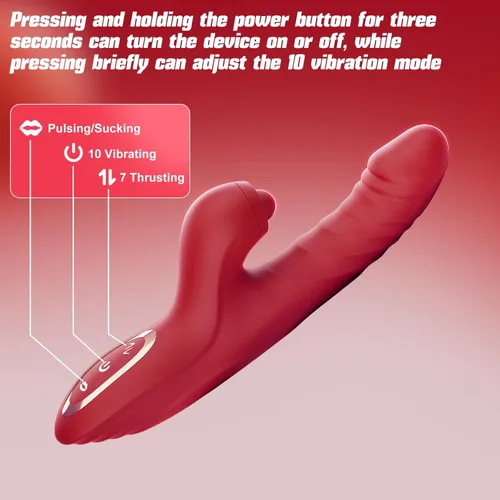 Miniatura 5 de Vibrador con empuje y consolador para mujeres Toendi, juguete de rosa para el punto G, estimulador del clítoris, juguetes sexuales, consoladores