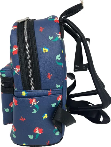 Miniatura 3 de Loungefly Disney Little Mermaid Ariel Flounder Sebastian AOP Mini mochila, Azul