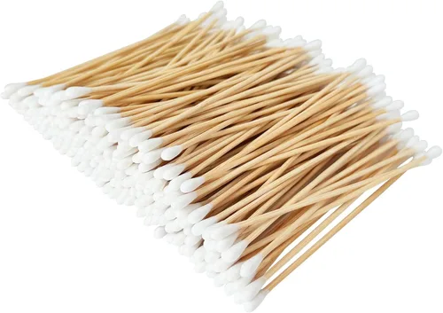 Gun Cleaning Swabs, Dual - Ends Tips, 6 Inch Gun Cleaning Supplies, Long Cotton Swabs with Bamboo Sticks in A Storage Case for Gun Cleaning and