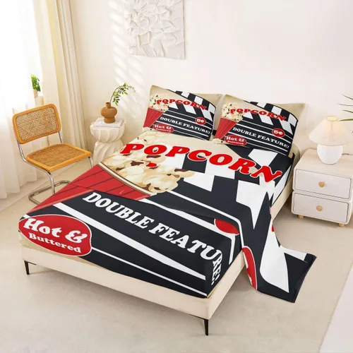 Miniatura 24 de Homewish Juego de sábanas de música de piano, tamaño Queen, juego de ropa de cama de notas musicales de 4 piezas para decoración de habitación