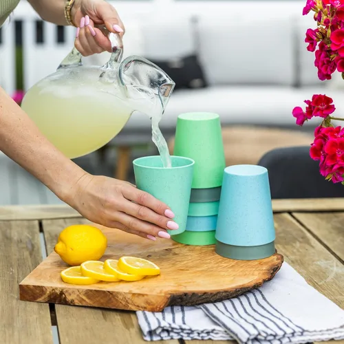 Miniatura 2 de Grow Forward Vasos de plástico prémium para niños, vasos de paja de trigo irrompibles de 13 onzas para niños, vasos para beber sin BPA no tóxicos
