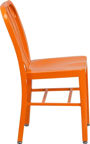 Miniatura 9 de Flash Furniture Gael - Juego de 2 sillas de metal naranja para interiores y exteriores de grado comercial