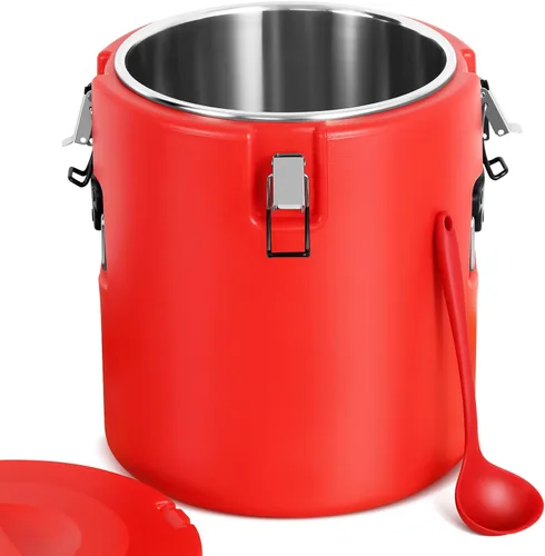 Jinei Calentador de alimentos caliente o refrigerador, contenedor de alimentos aislado con cuchara, caja de sopa comercial portátil para