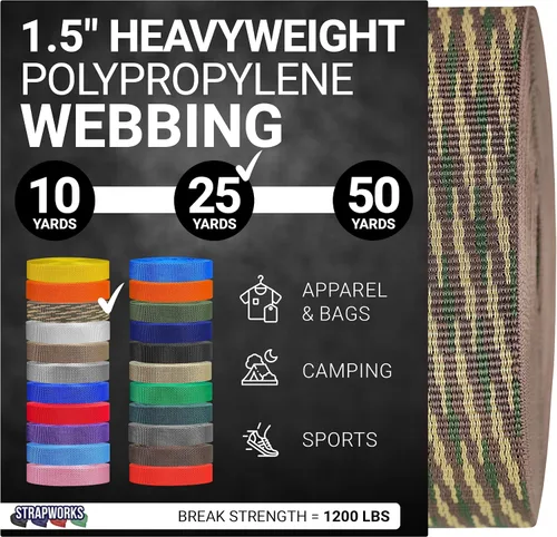 Miniatura 41 de Strapworks Heavyweight Polypropylene Webbing - Heavy Duty Poly Strapping for Outdoor DIY Gear Repair, 1.5 Inches