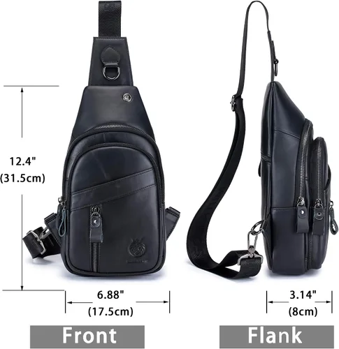 Miniatura 28 de LUKZIJAES Bolso bandolera de cuero genuino para hombre