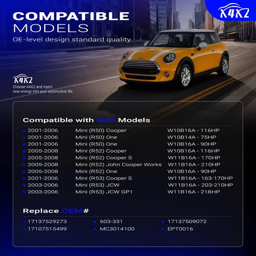 Miniatura 2 de 17137529273 Tanque de expansión del radiador del depósito del refrigerante del motor delantero con tapa para BMW 2002-2008 Mini Cooper S (solo S)